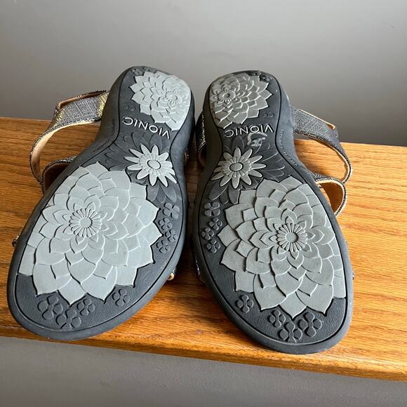 Vionic Amber Sandal Women's Size 10 Black Metallic Comfort Podiatrist Designed - Picture 7 of 7